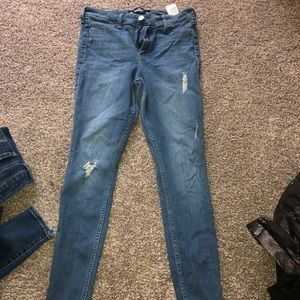 high rise jean leggings